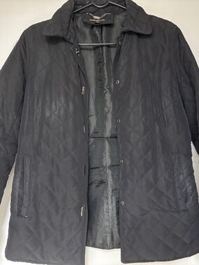 Womens Jones NY Black Quilted Coat S